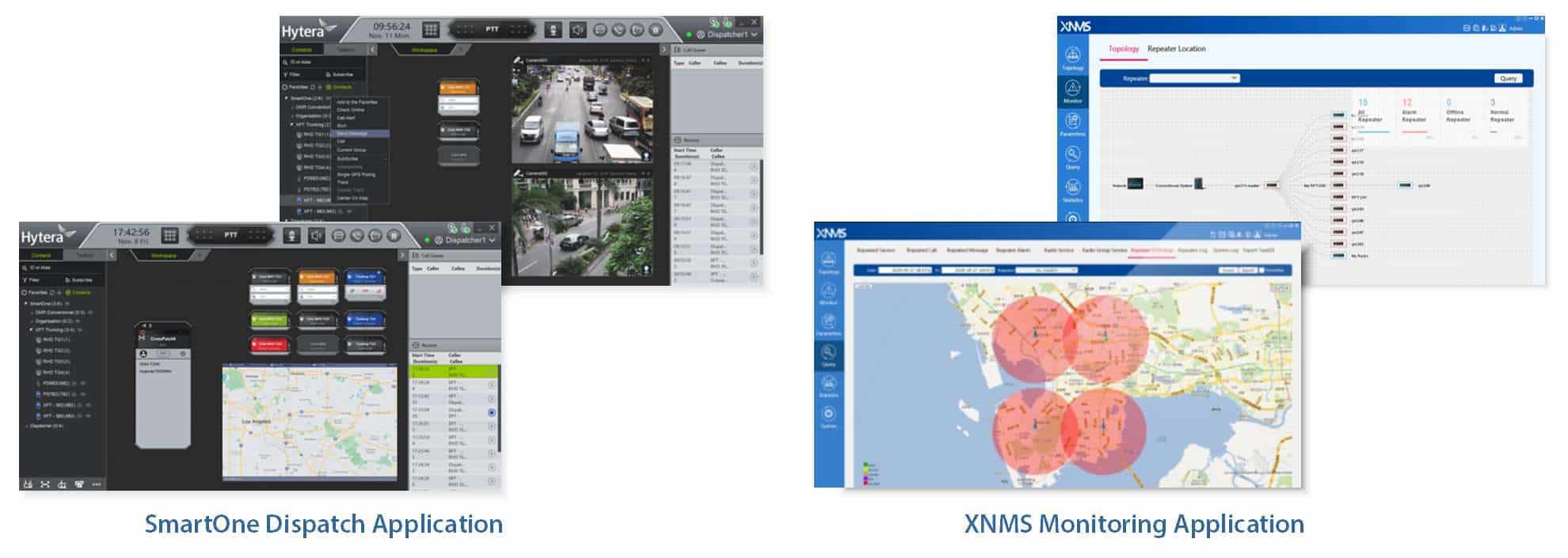 Dispatching and monitoring applications for DMR Tier II repeater systems